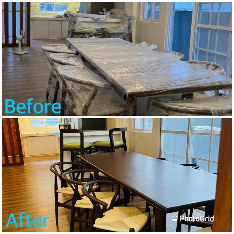 Professional cleaning team completing a thorough surface clean in a Metro Manila residence